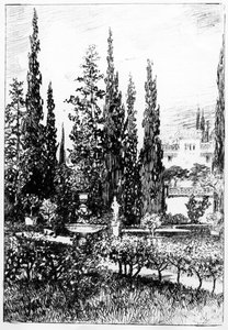 A tájkert, illusztráció Edgar Allan Poe történetéhez, 1884 körül